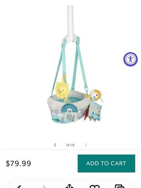 Evenflo Baby Doorway Jumper - Blue and Yellow